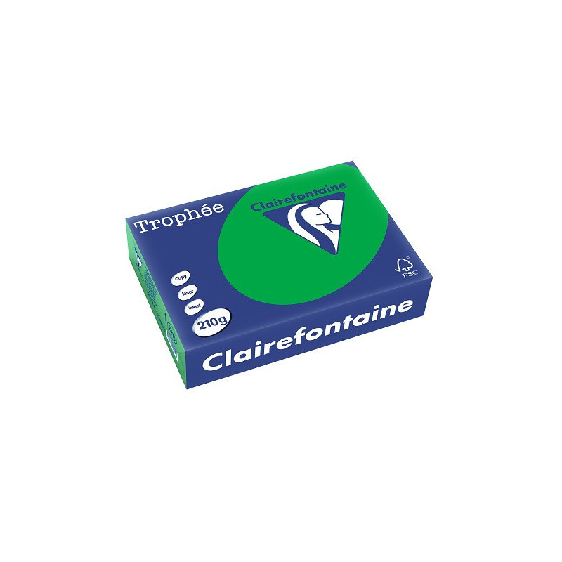 PAPIER REPRO CLAIREF. TROPHEE A4 210G VERT BILLARD 250FLS