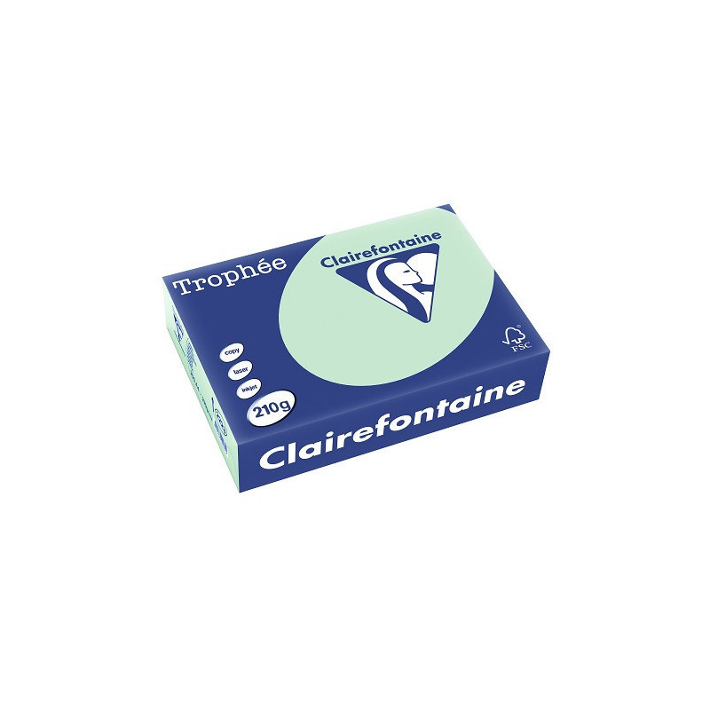 PAPIER REPRO CLAIREF. TROPHEE A4 210G VERT 250FLS