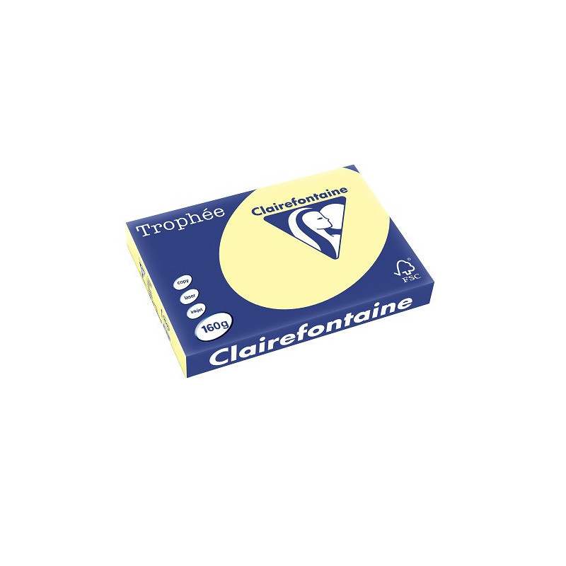 PAPIER REPRO CLAIREF. TROPHEE A3 160G JAUNE CANARI 250FLS