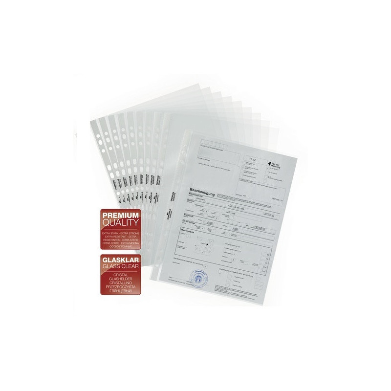 HOUSSE A4 TRANSP. DURABLE CRISTAL PREMIUM 100PCS