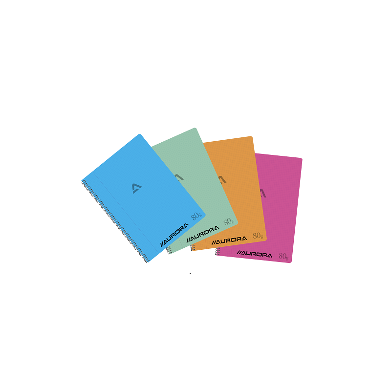 CAHIER AURORA REL.INT. A4 QUAD.+M 60FLS ASS.