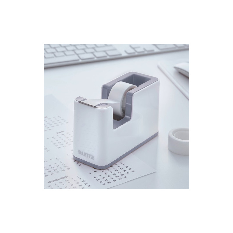 DEROULEUR TABLE 33MX19MM WOW DUAL LEITZ BLANC + RUBAN