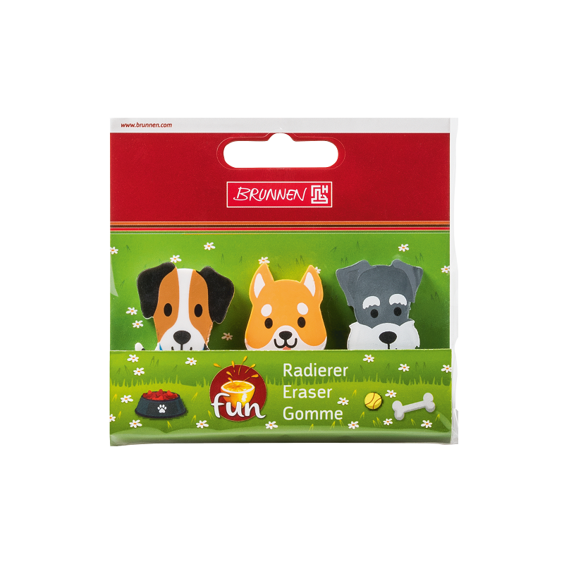 GOMME BRUNNEN FUN CHIEN 3PCS
