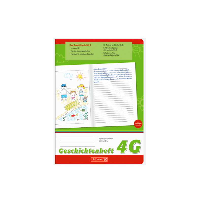 CAHIER BRUNNEN A4 16FLS DESSIN ET HISTOIRES NR.4G