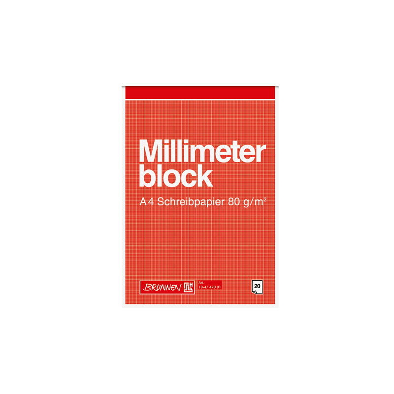 BLOC MILLIMETRIQUE A4 20FLS