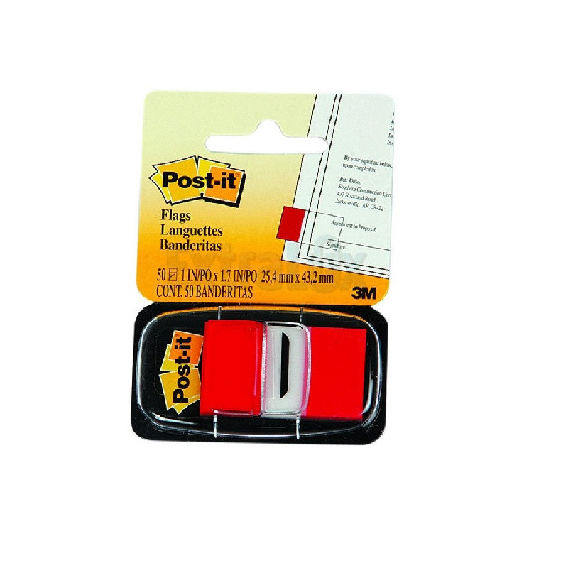 INDEX POST-IT 25,4X43,2MM ROUGE 50PCS