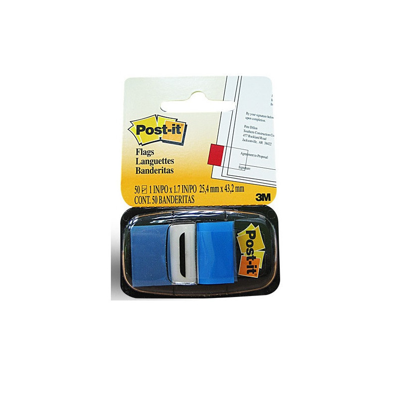 INDEX POST-IT 25,4X43,2MM BLEU 50PCS