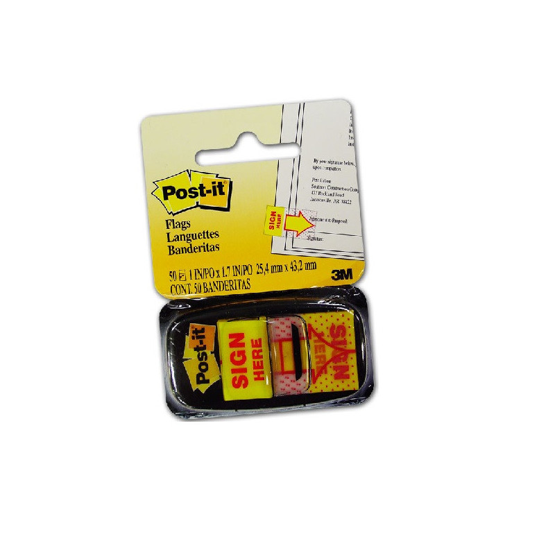 INDEX POST-IT 25,4X43,2MM SIGN HERE 50PCS