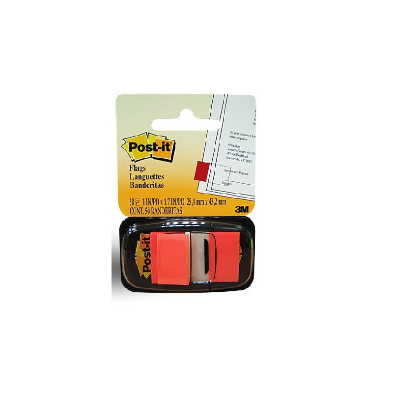INDEX POST-IT 25,4X43,2MM ORANGE 50PCS