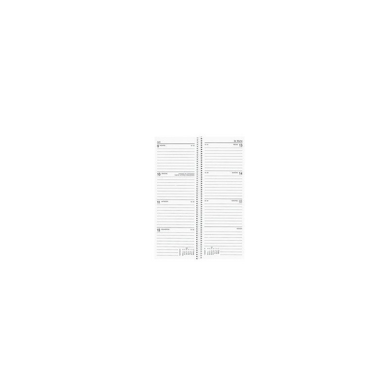 AGENDA 10,5X29,5CM 1SEM./2P.ZETTLER SPIRALE