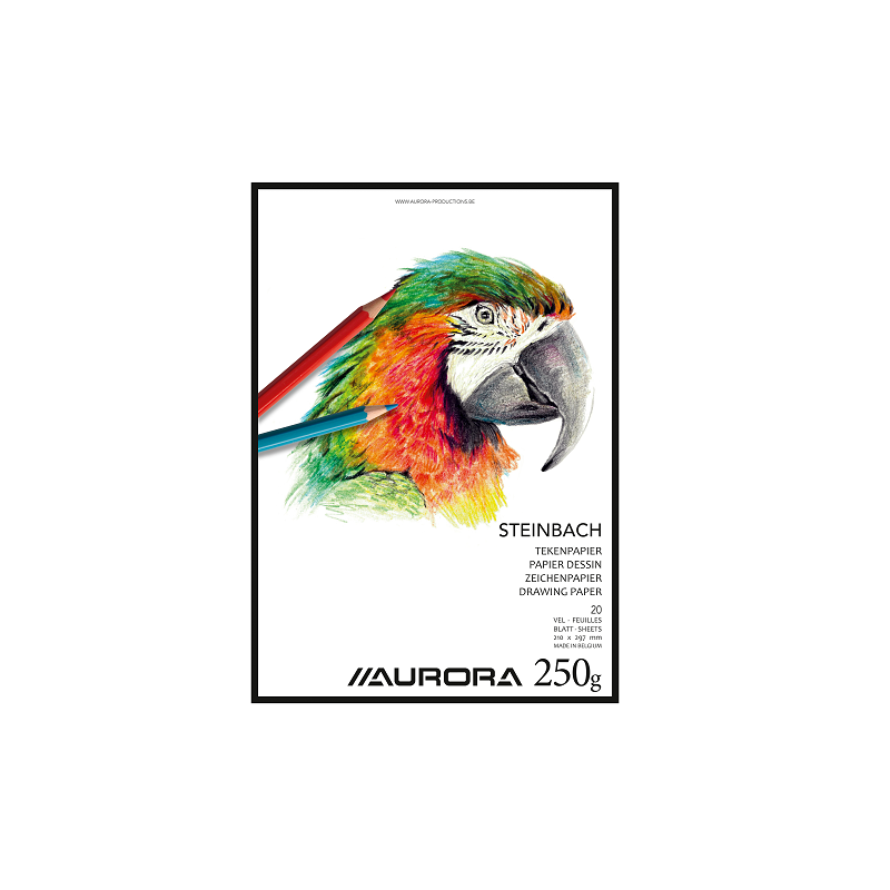BLOC DESSIN BLANC 210X297MM A4 250G AURORA STEINBACH