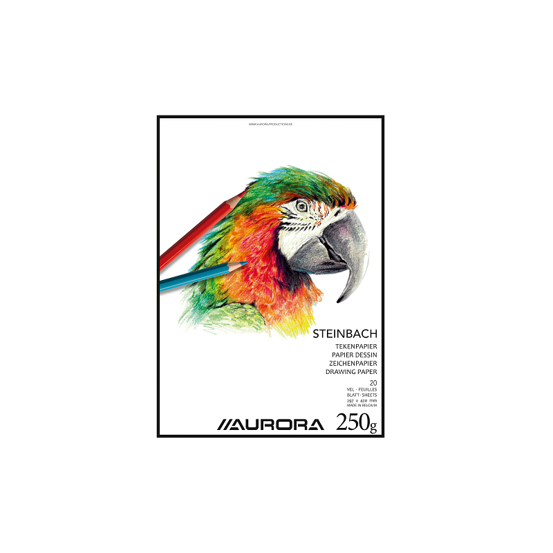 BLOC DESSIN BLANC 297X420MM A3 250G AURORA STEINBACH