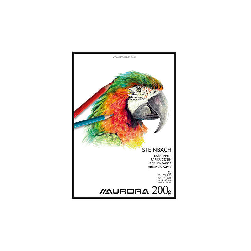 BLOC DESSIN BLANC 210X297MM A4 200G 20FLS AURORA STEINBACH