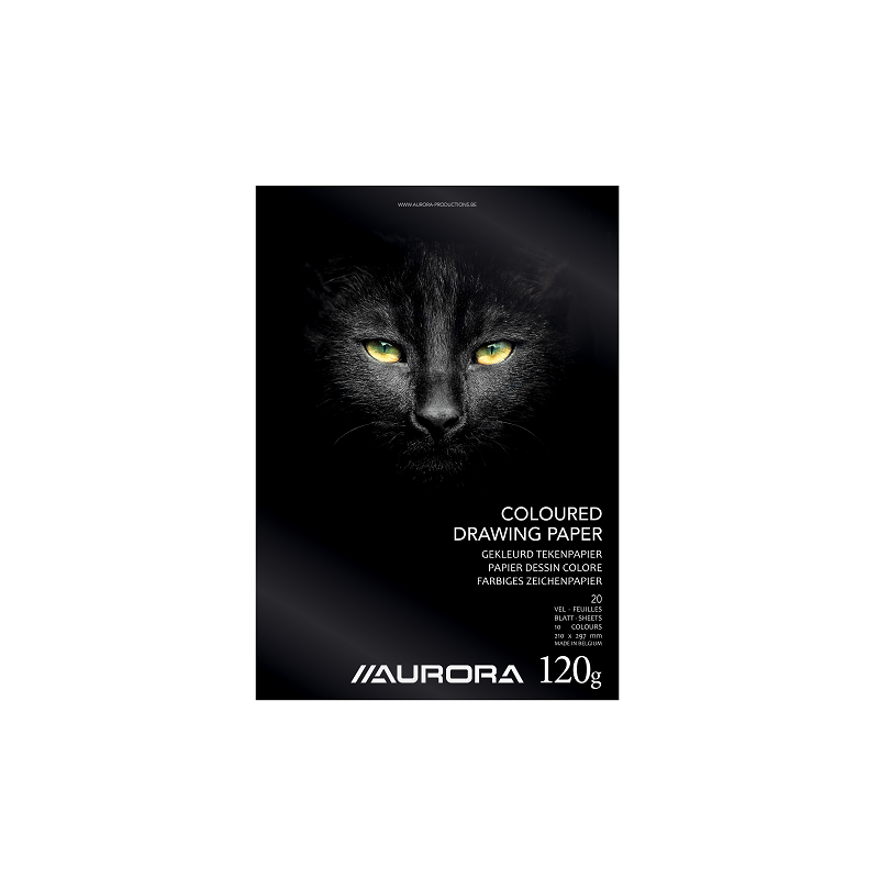 BLOC DESSIN COULEUR 210X297MM A4 120G 20FLS AURORA