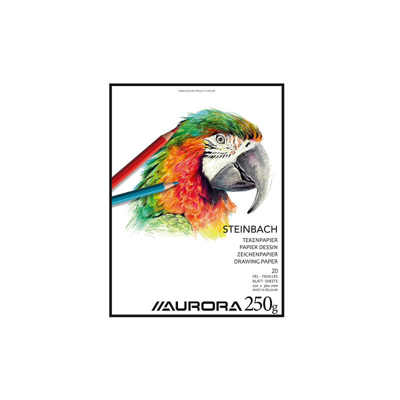 BLOC DESSIN BLANC 270X360MM 250G 20FLS AURORA STEINBACH