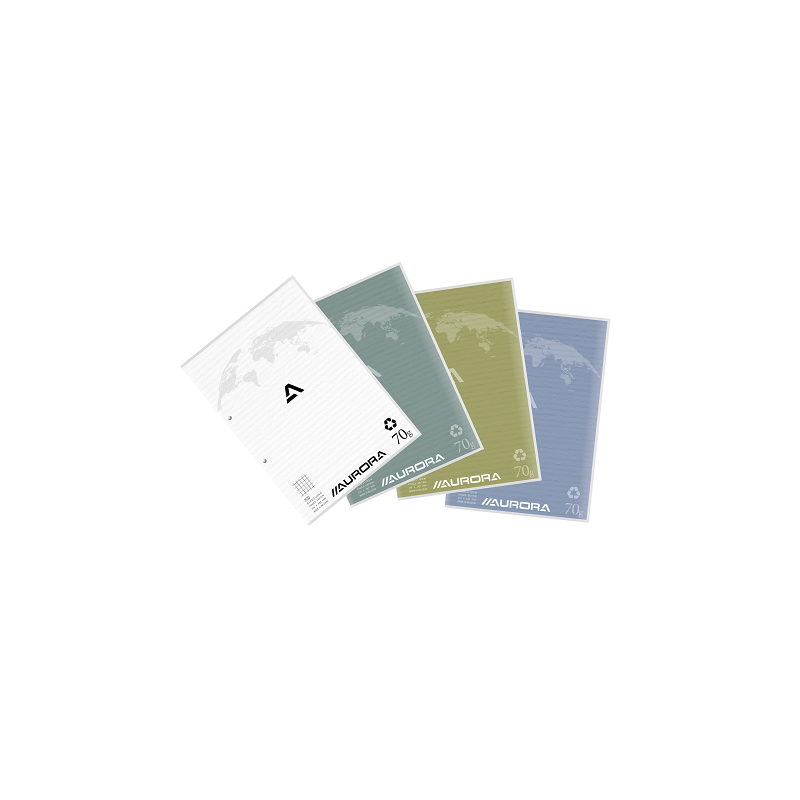 BLOC DE COURS AURORA A4 +M 2T 100FLS RECYCLE