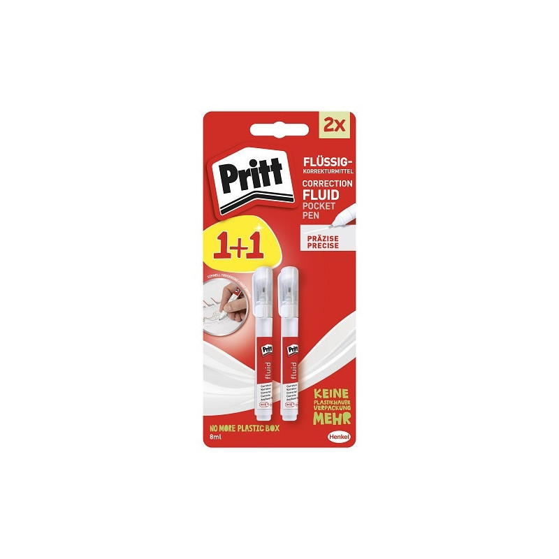 CORRECTEUR LIQUIDE PRITT 8ML 1PCS +1PCS GRATUIT BLISTER