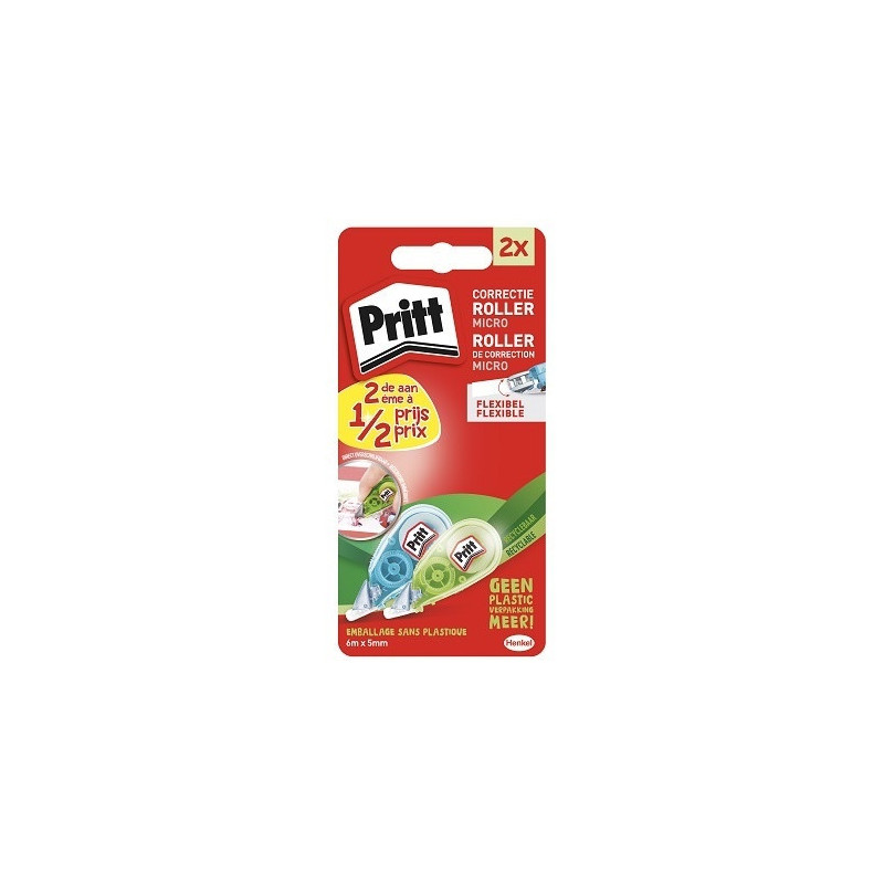 CORRECTEUR ROLLER PRITT 5MM MICRO 1PCS +1PCS 1/2PRIX BLISTER