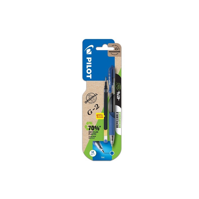 ROLLER PILOT G2 0,7 BLEU +RECHARGE BLISTER