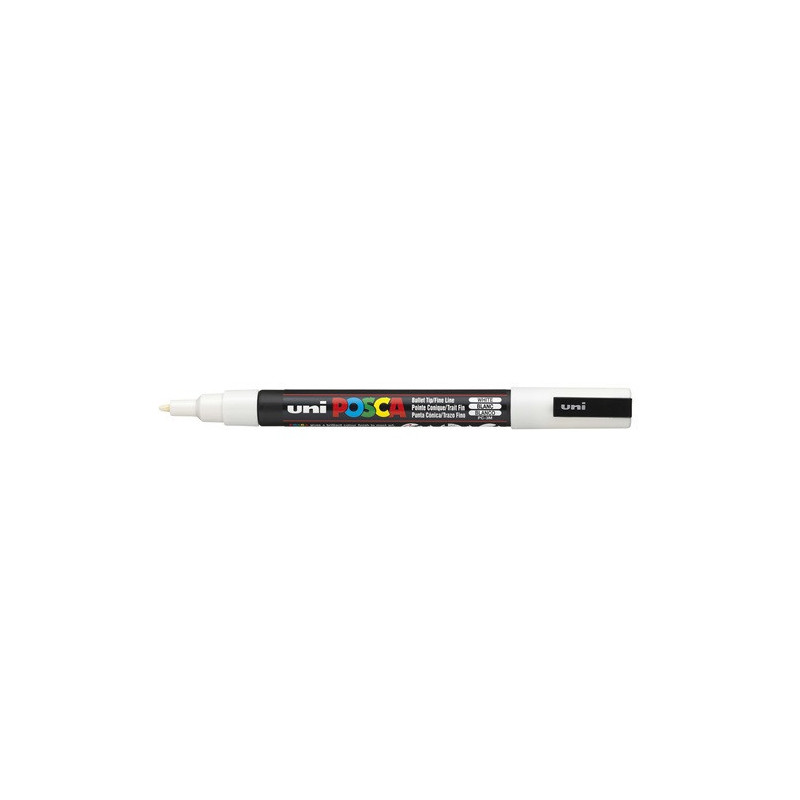MARQUEUR POSCA POINTE CONIQUE FINE BLANC