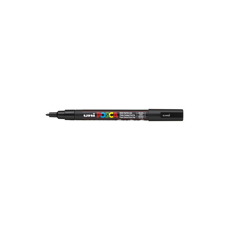 MARQUEUR POSCA POINTE CONIQUE FINE NOIR