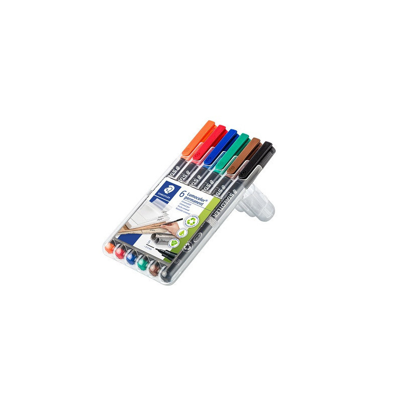 FEUTRE OHP STAEDTLER PERMANENT S 6PCS LUMOCOL.