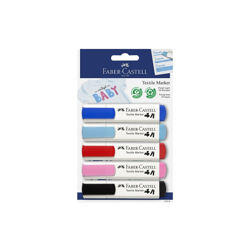 MARQUEUR TEXTILES FABER 5PCS BLISTER