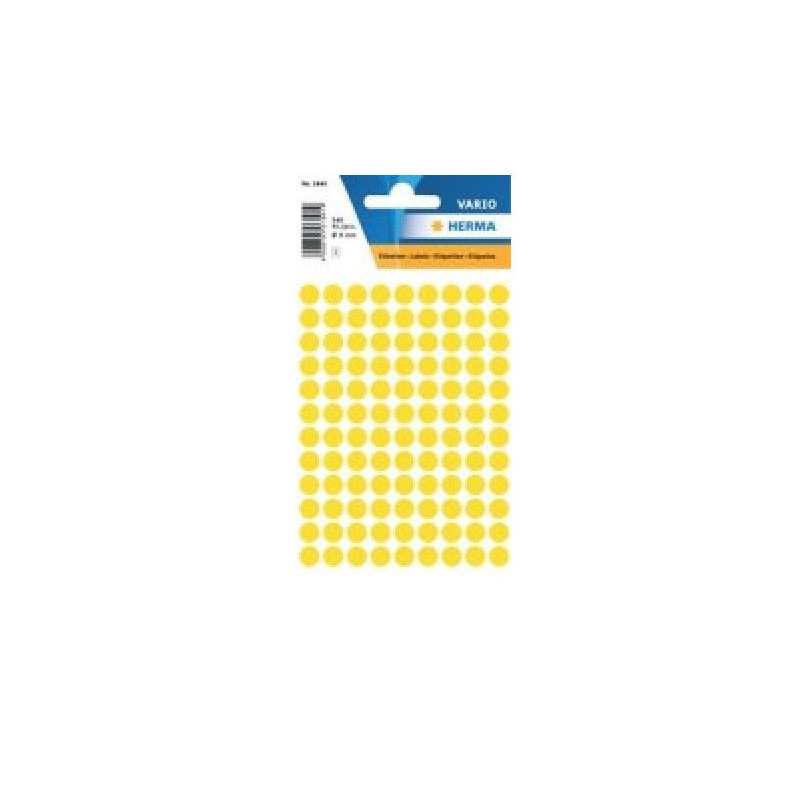 AUTOCOLLANT HERMA Ø 8MM JAUNE