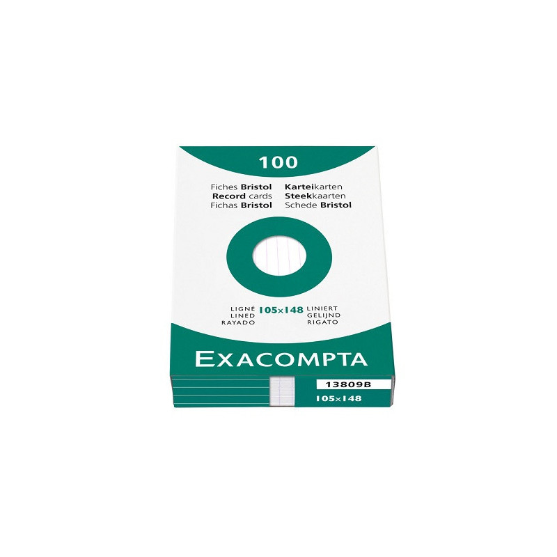 FICHE 105X148MM LIGNE BLANC 100PCS EXACOMPTA (A6)