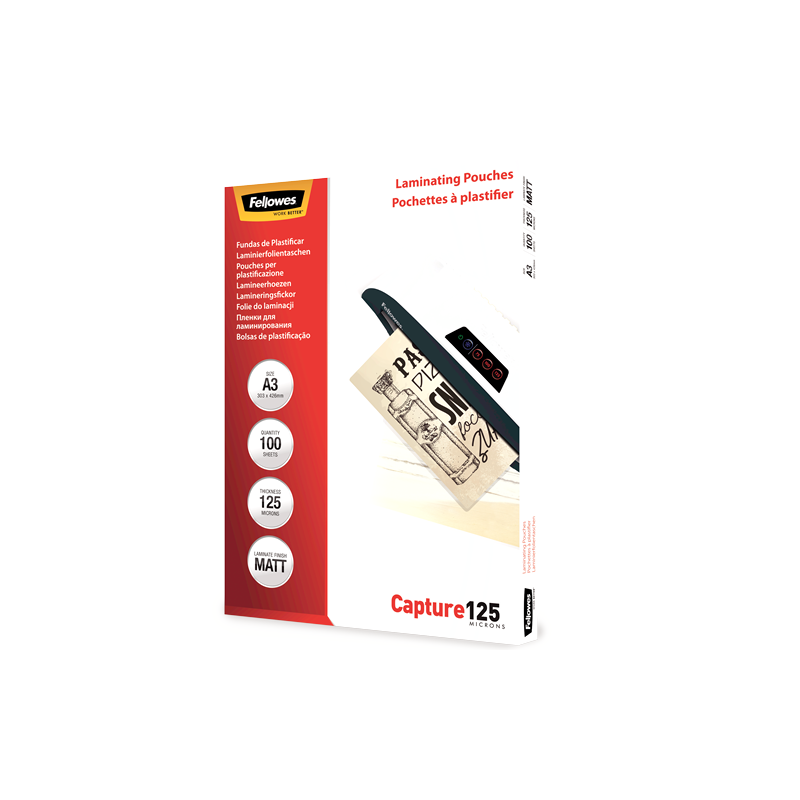 POCH. A LAMINER FELLOWES 303X426(A3) 125µ 100PCS MATT