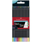 CRAYON COUL. FABER BLACK EDITION 12PCS PASTEL+NEON