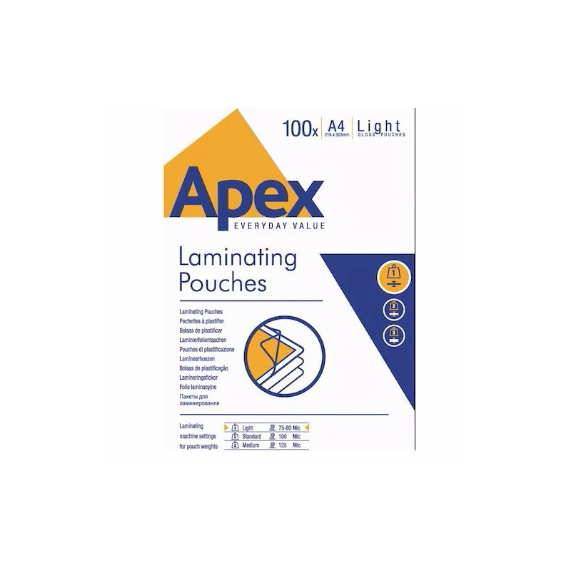 POCH. A LAMINER APEX 216X303(A4) 80µ 100PCS