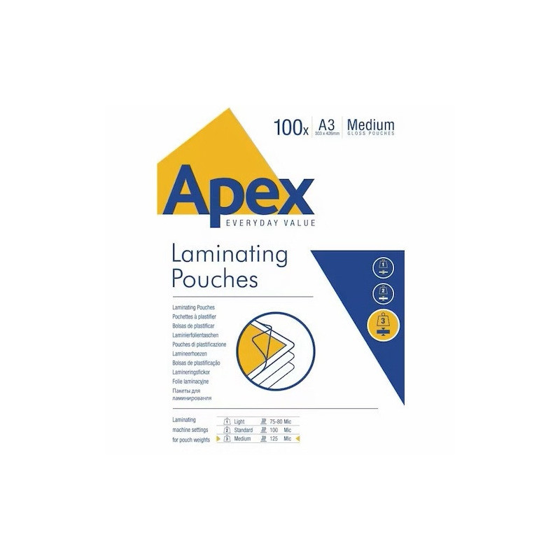 POCH. A LAMINER APEX 303X426(A3) 125µ 100PCS