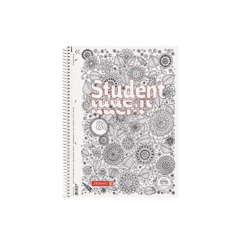 CAHIER BRUNNEN A4 80FLS ZENART FLORAL