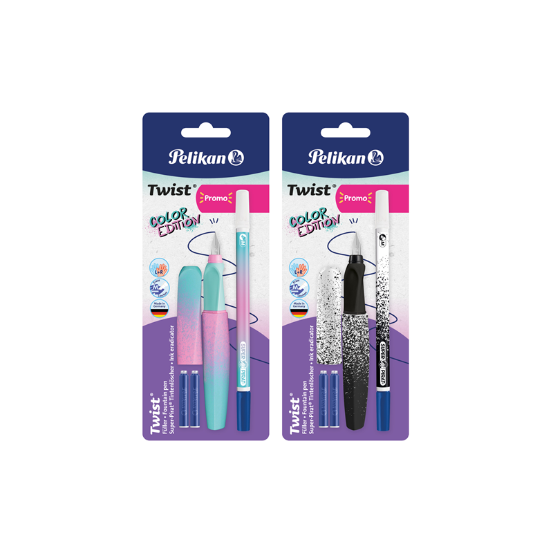 PLUME PELIKAN TWIST COLOR EDITION +2CART +EFFACEUR BLISTER (300010110)
