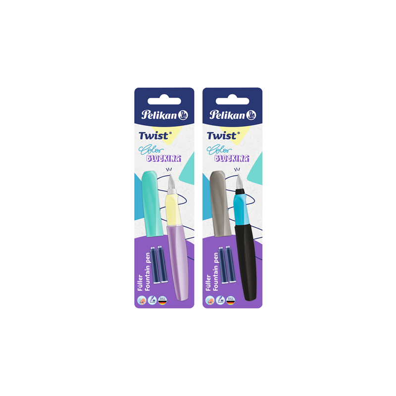 PLUME PELIKAN TWIST COLOR BLOCKING +2CART BLISTER (300010115)