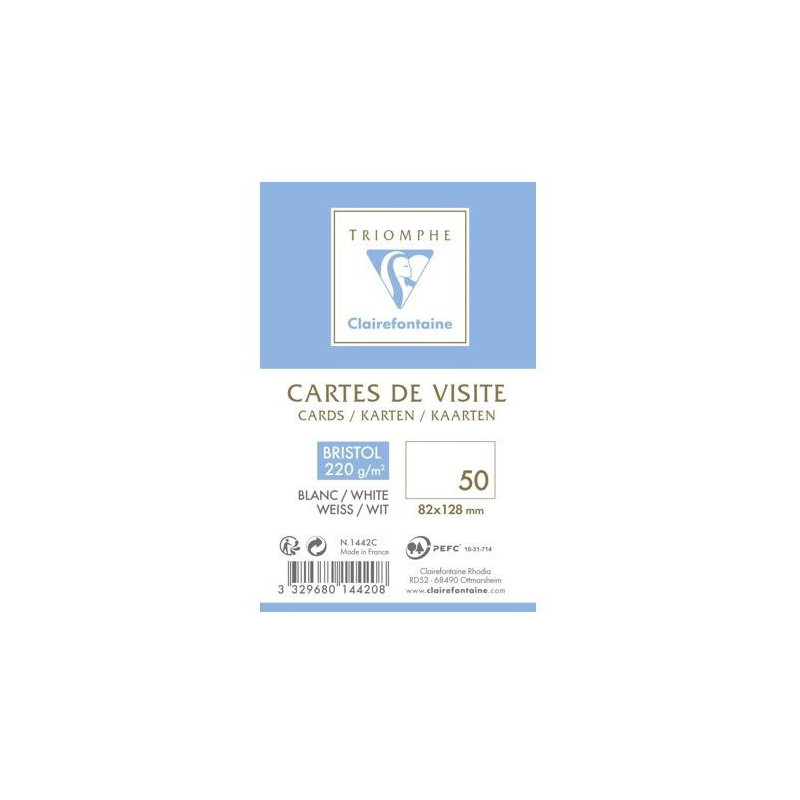 CARTES-VISITE 82X128MM. BOITE 50PCS