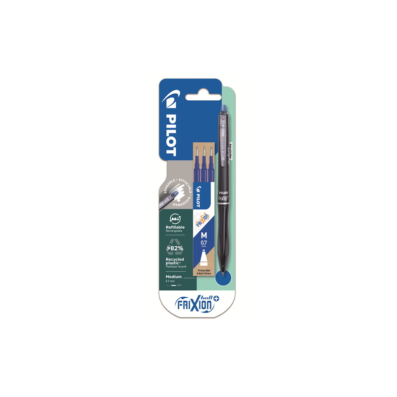 ROLLER PILOT FRIXION BALL PLUS 0,7 BLEU +3RECHARGES BLISTER