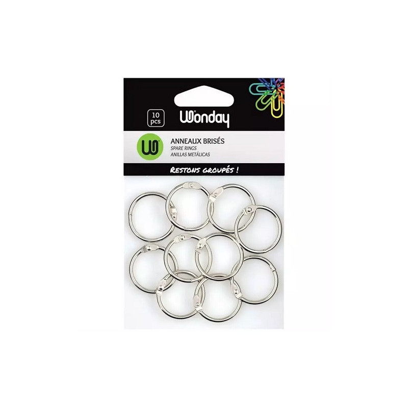 ANNEAUX BRISES 30MM GRIS METAL SACHET 10PCS