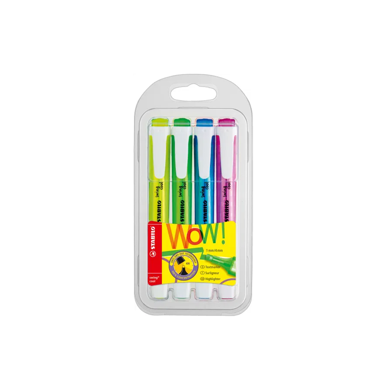 SURLIGNEUR STABILO SWING COOL 4PCS