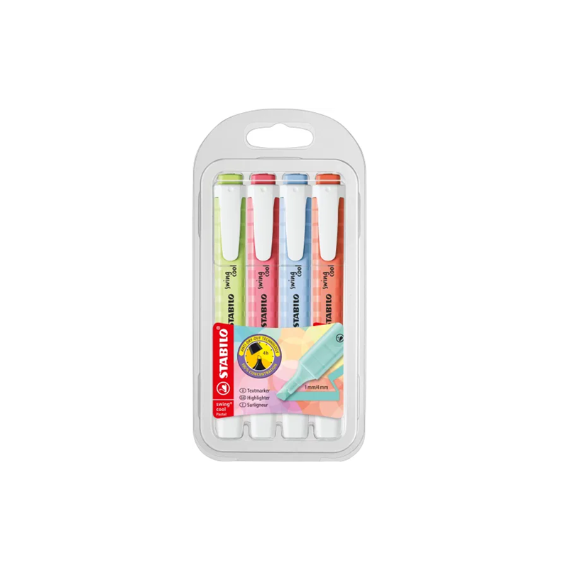 SURLIGNEUR STABILO SWING COOL BOX 4PCS