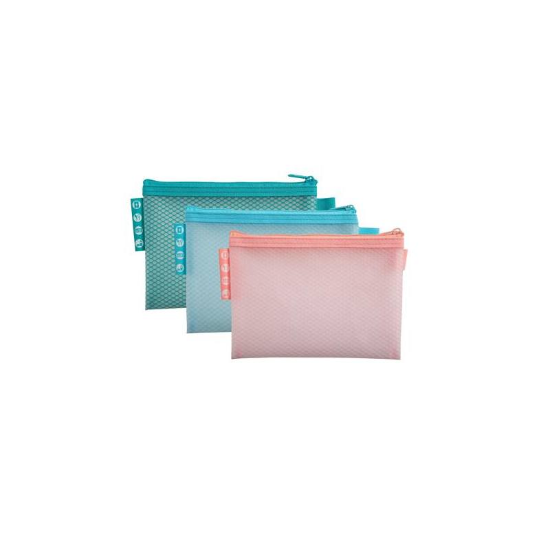POCHETTE DOCUMENTS TIRETTE EXACOMPTA A6 CHROM PASTEL ASS.
