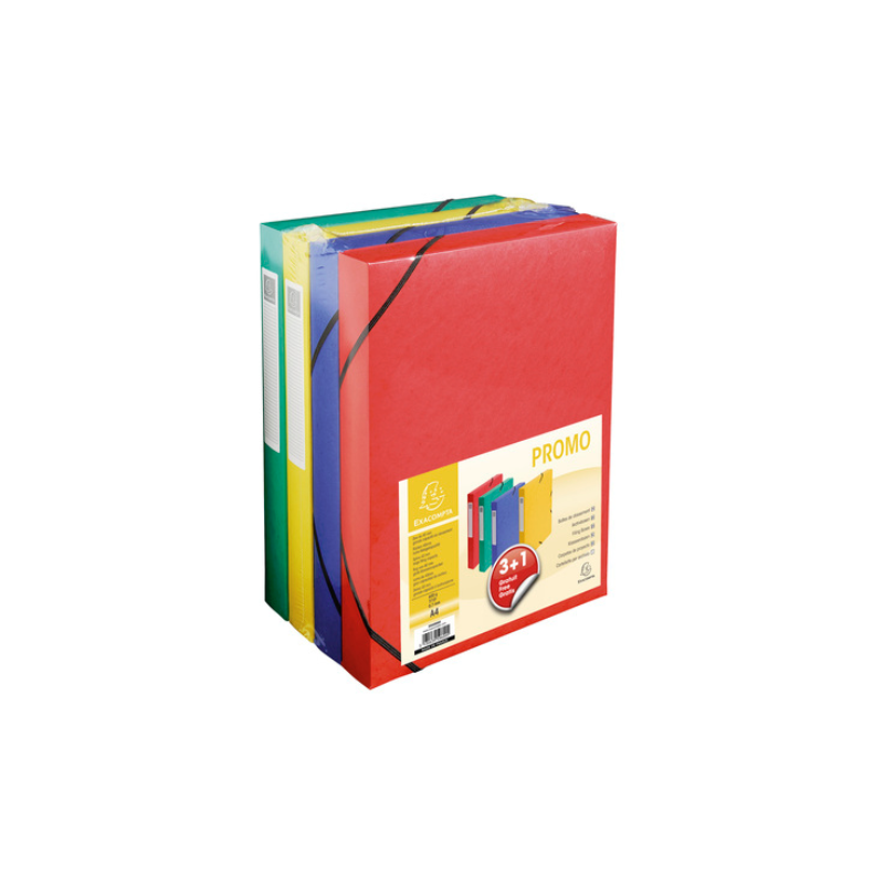 BOXE CLASSEM. A4 40MM CARTON EXACOMPTA ASS. 4PCS