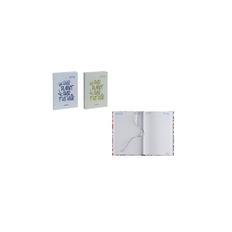 AGENDA SCOLAIRE BREPOLS 11,5X16,9CM 1J./P. TOILE OCEAN