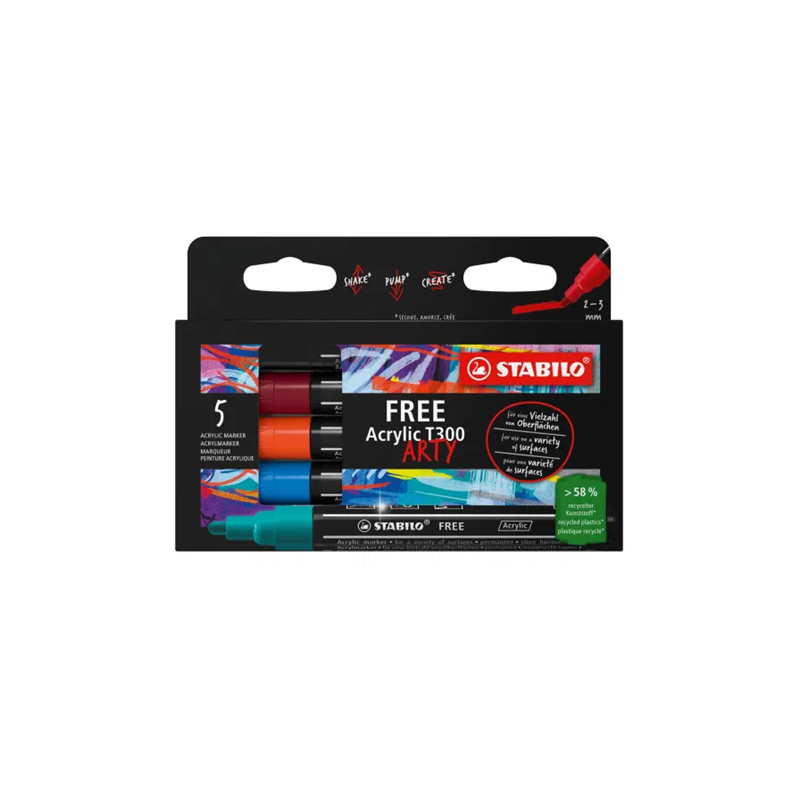 MARQUEUR STABILO ARTY 5PCS