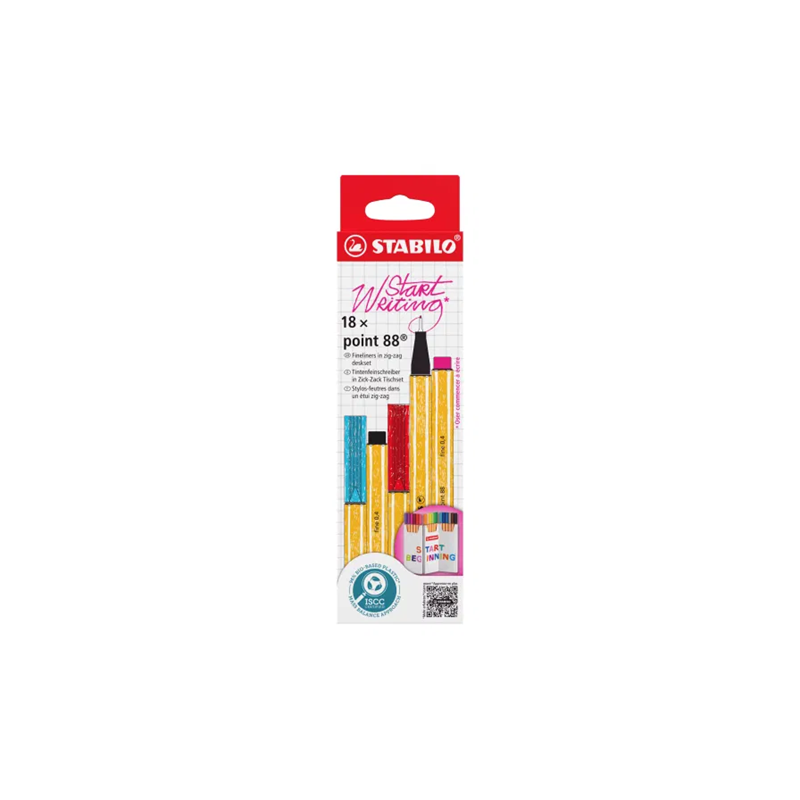 FINELINER STABILO POINT ZIGZAG 18PCS