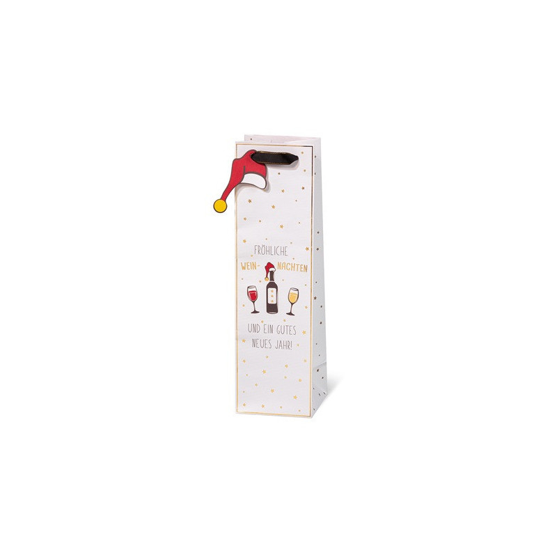 SACHET NOEL BSB BOUT. 36X10,5X10CM FROHLICHE WEIN-NACHTEN