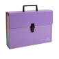 TRIEUR ACCORDEON EXACOMPTA A4 PP 18 COMP.+BOUTON CLIP MAUVE PASTEL