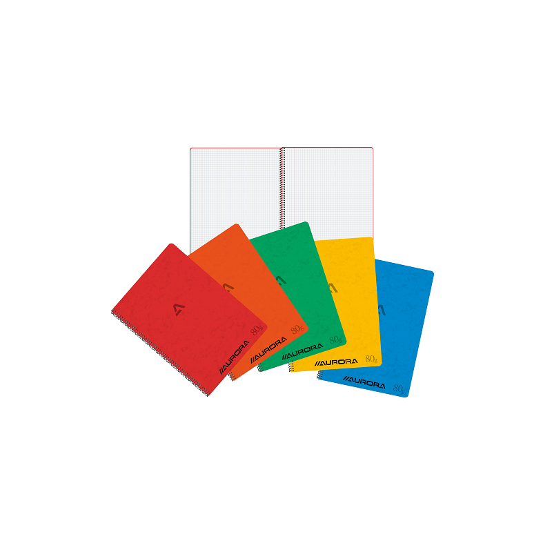 CAHIER AURORA REL.INT. A4 QUAD.+M 60FLS ASS. CARTON