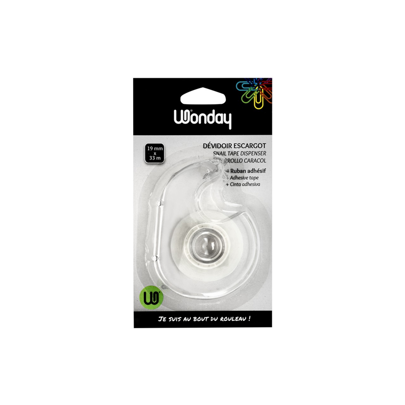 DEROULEUR MAIN 33MX19MM WONDAY + RUBAN CRYSTAL